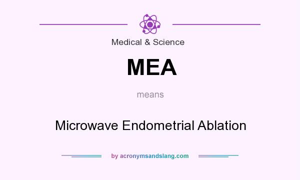 What does MEA mean? It stands for Microwave Endometrial Ablation