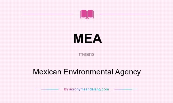 What does MEA mean? It stands for Mexican Environmental Agency