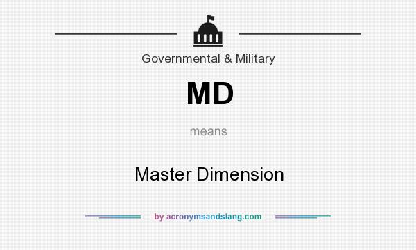 What does MD mean? It stands for Master Dimension