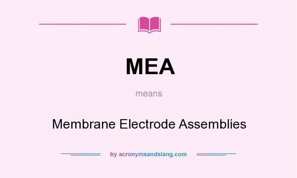 What does MEA mean? It stands for Membrane Electrode Assemblies