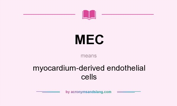 What does MEC mean? It stands for myocardium-derived endothelial cells