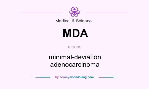 What does MDA mean? It stands for minimal-deviation adenocarcinoma