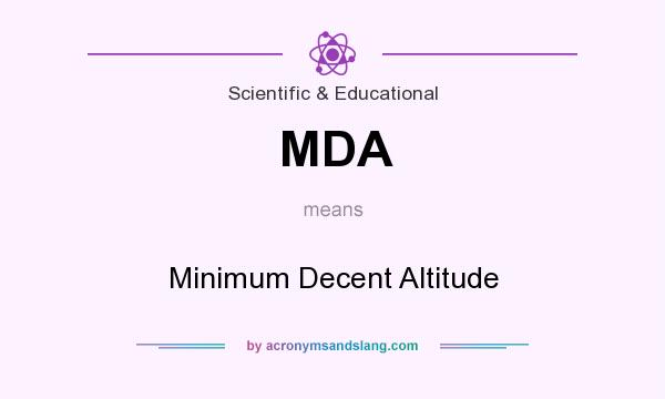 What does MDA mean? It stands for Minimum Decent Altitude