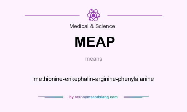 What does MEAP mean? It stands for methionine-enkephalin-arginine-phenylalanine
