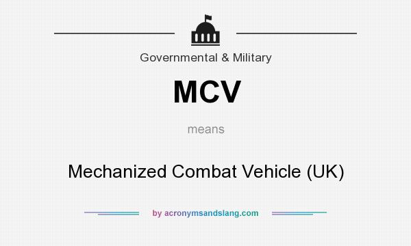 What does MCV mean? It stands for Mechanized Combat Vehicle (UK)