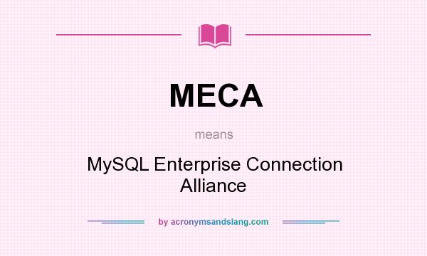 What does MECA mean? It stands for MySQL Enterprise Connection Alliance