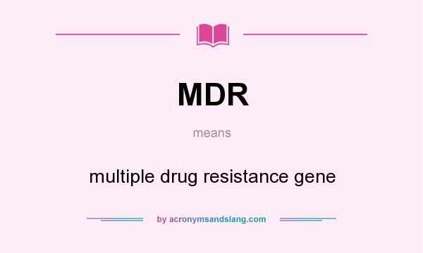 What does MDR mean? It stands for multiple drug resistance gene