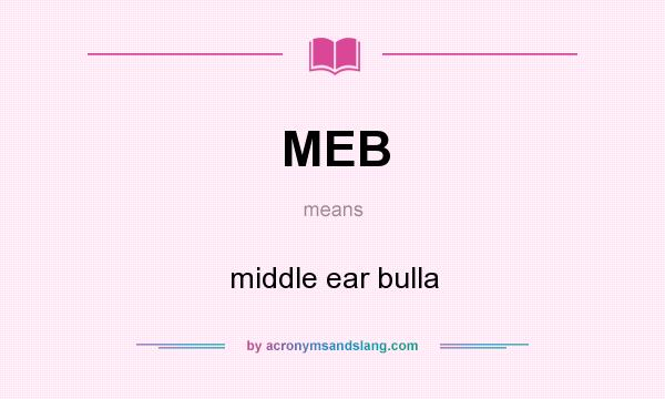 What does MEB mean? It stands for middle ear bulla