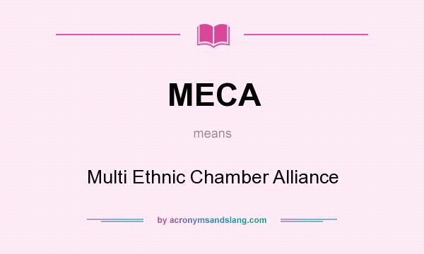 What does MECA mean? It stands for Multi Ethnic Chamber Alliance