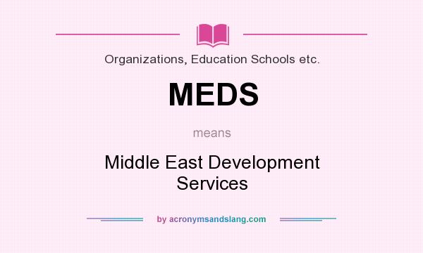 What does MEDS mean? It stands for Middle East Development Services