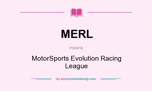 What does MERL mean? It stands for MotorSports Evolution Racing League