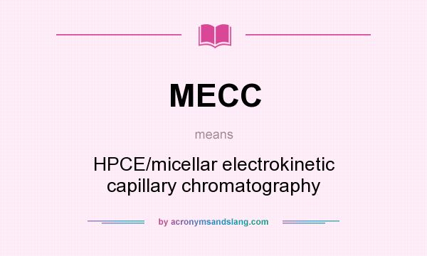 What does MECC mean? It stands for HPCE/micellar electrokinetic capillary chromatography