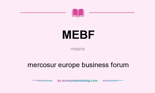 What does MEBF mean? It stands for mercosur europe business forum