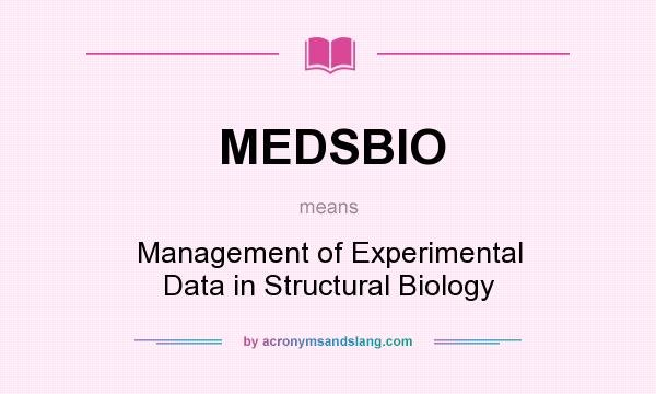 What does MEDSBIO mean? It stands for Management of Experimental Data in Structural Biology