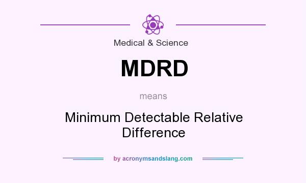 What does MDRD mean? It stands for Minimum Detectable Relative Difference