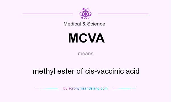 What does MCVA mean? It stands for methyl ester of cis-vaccinic acid