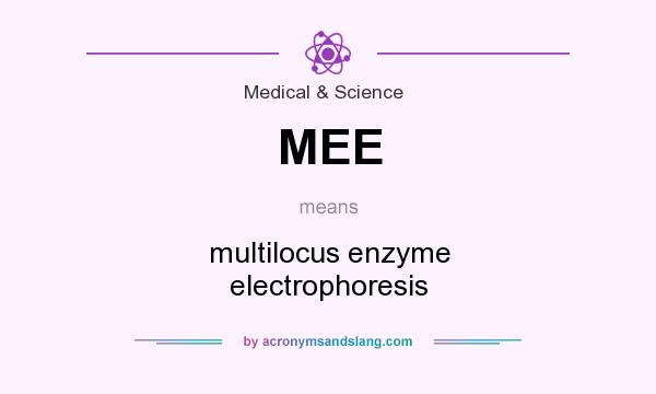 What does MEE mean? It stands for multilocus enzyme electrophoresis