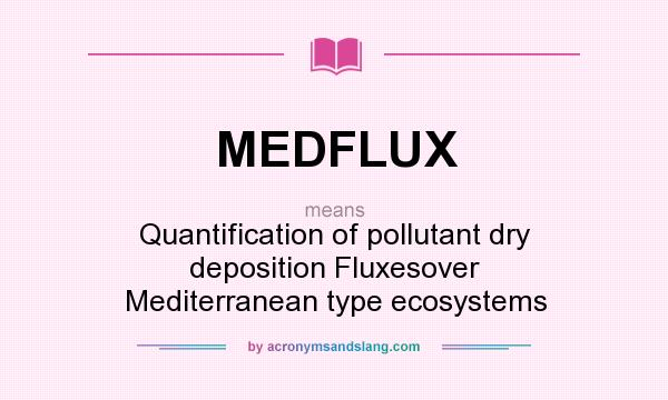 What does MEDFLUX mean? It stands for Quantification of pollutant dry deposition Fluxesover Mediterranean type ecosystems