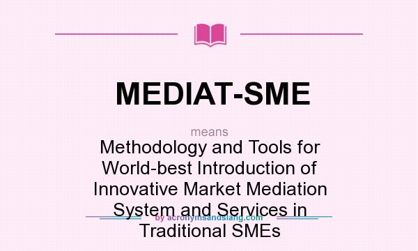 What does MEDIAT-SME mean? It stands for Methodology and Tools for World-best Introduction of Innovative Market Mediation System and Services in Traditional SMEs