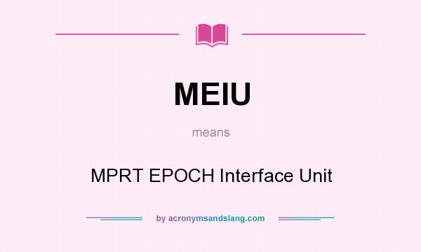 What does MEIU mean? It stands for MPRT EPOCH Interface Unit