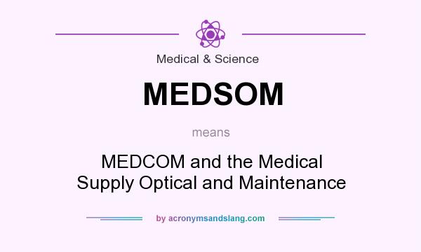 What does MEDSOM mean? It stands for MEDCOM and the Medical Supply Optical and Maintenance