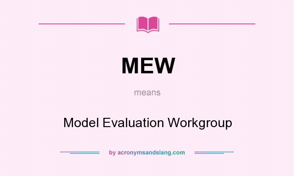 What does MEW mean? It stands for Model Evaluation Workgroup