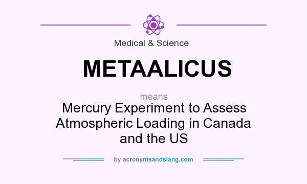 What does METAALICUS mean? It stands for Mercury Experiment to Assess Atmospheric Loading in Canada and the US