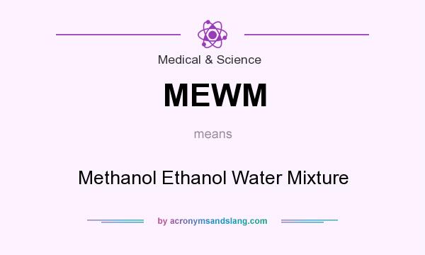 What does MEWM mean? It stands for Methanol Ethanol Water Mixture