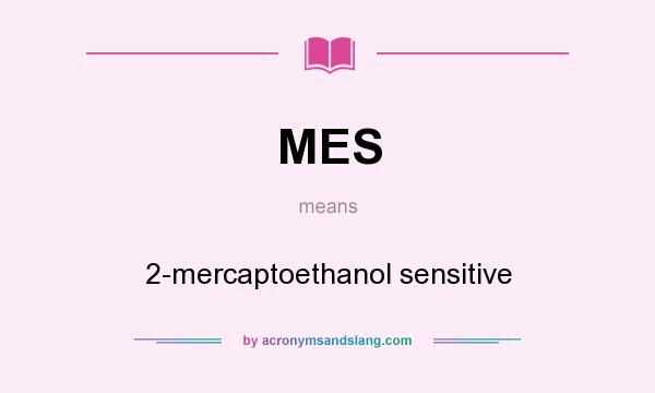 What does MES mean? It stands for 2-mercaptoethanol sensitive