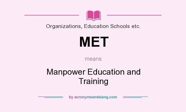 What does MET mean? It stands for Manpower Education and Training