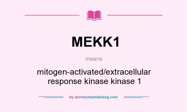 What does MEKK1 mean? It stands for mitogen-activated/extracellular response kinase kinase 1