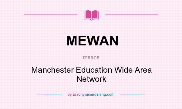 What does MEWAN mean? It stands for Manchester Education Wide Area Network