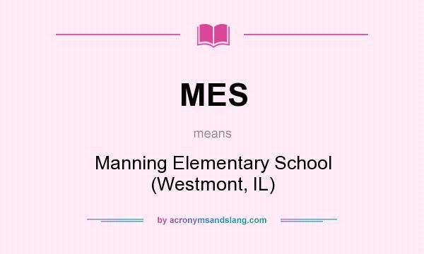 What does MES mean? It stands for Manning Elementary School (Westmont, IL)