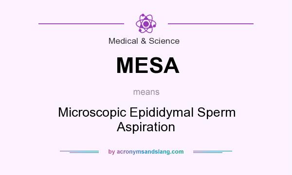 What does MESA mean? It stands for Microscopic Epididymal Sperm Aspiration