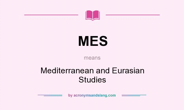 What does MES mean? It stands for Mediterranean and Eurasian Studies