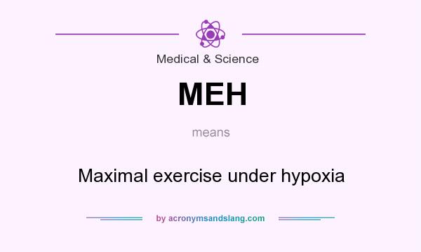 What does MEH mean? It stands for Maximal exercise under hypoxia
