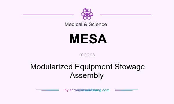 What does MESA mean? It stands for Modularized Equipment Stowage Assembly
