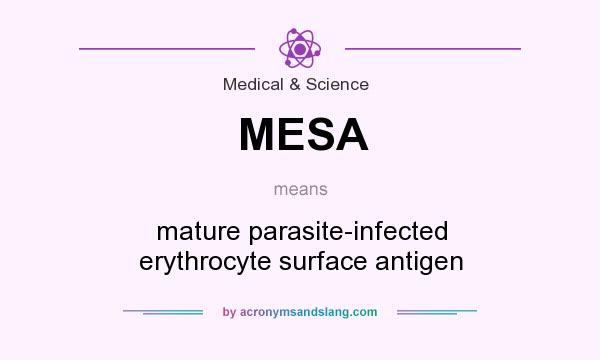 What does MESA mean? It stands for mature parasite-infected erythrocyte surface antigen
