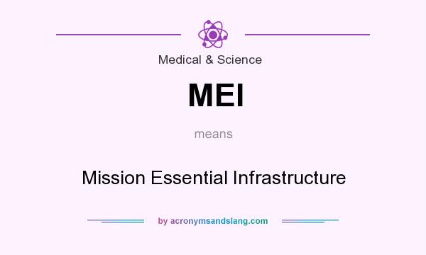 What does MEI mean? It stands for Mission Essential Infrastructure