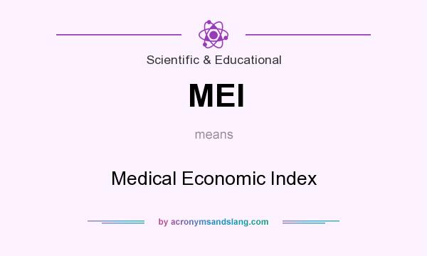What does MEI mean? It stands for Medical Economic Index