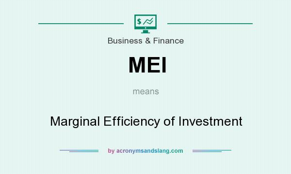 What does MEI mean? It stands for Marginal Efficiency of Investment