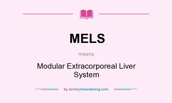 What does MELS mean? It stands for Modular Extracorporeal Liver System