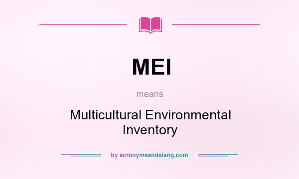 What does MEI mean? It stands for Multicultural Environmental Inventory
