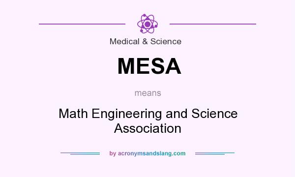 What does MESA mean? It stands for Math Engineering and Science Association