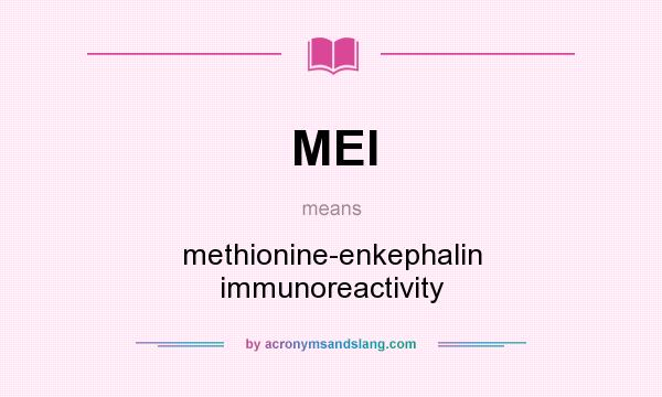 What does MEI mean? It stands for methionine-enkephalin immunoreactivity