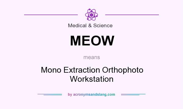 What does MEOW mean? It stands for Mono Extraction Orthophoto Workstation