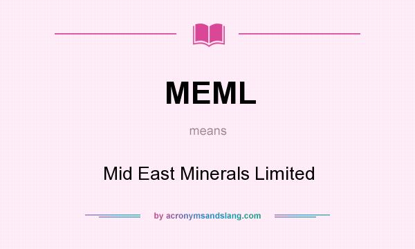 What does MEML mean? It stands for Mid East Minerals Limited