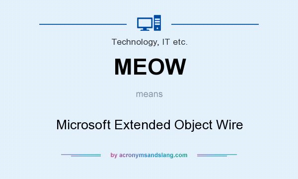 What does MEOW mean? It stands for Microsoft Extended Object Wire
