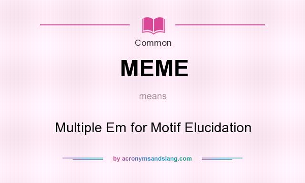 What does MEME mean? It stands for Multiple Em for Motif Elucidation