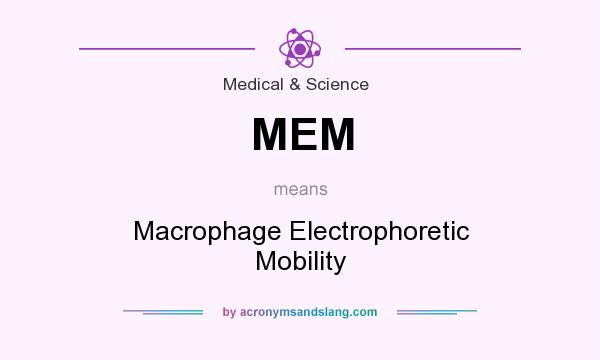 What does MEM mean? It stands for Macrophage Electrophoretic Mobility
